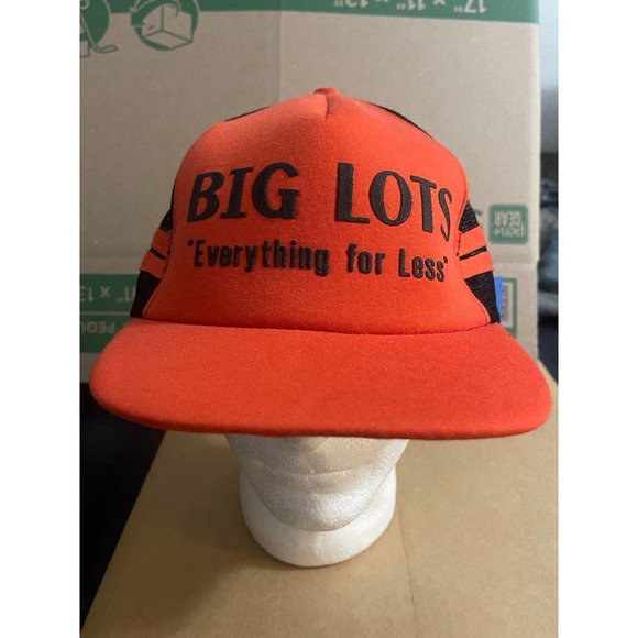 Vintage Big Lots “Everything For‎ Less” Two Stripe Snapback Hat - Picture 1 of 8